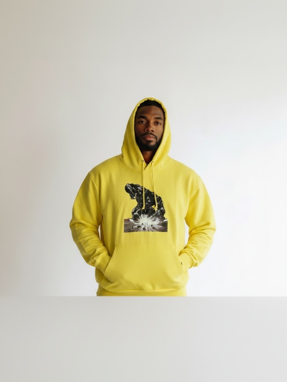 Denim Tears Men's Yellow Graphic Pullover Hoodie